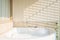 White bathtub and jacuzzi decoration interior