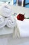 White bathtub with towel