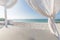 White beach canopies. Luxury beach tents at tropical resort, luxurious vacation and holiday concept t