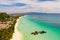 White beach on the island of Boracay, Philippines, top view