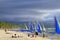 White beach with sailboats, Boracay