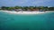 White Beach and Seashore in Moalboal, Cebu, Philippines. Beautiful Landscape with Seashore and People in Background IV