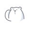 White bear cartoon character cute isolated on white background, beautiful teddy bear cartoon characters cute, clip art bear lovely