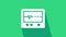 White Beat dead in monitor icon isolated on green background. ECG showing death. 4K Video motion graphic animation