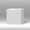 White beautiful realistic 3d cube vector on shaded background