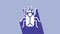 White Beetle bug icon isolated on purple background. 4K Video motion graphic animation