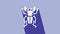 White Beetle deer icon isolated on purple background. Horned beetle. Big insect. 4K Video motion graphic animation