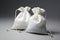 White and beige silk fabric bags with laces for storing jewelry