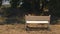 White bench placed in rural area