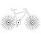 White bicycle icon. Raster.