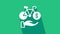 White Bicycle rental mobile app icon isolated on green background. Smart service for rent bicycles in the city. Mobile