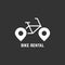 White bike rental logotype with pin