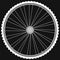 White Bike wheels isolated black background vector