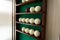 White billiard balls and cue ball for Russian billiards on the shelf