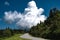 White Billowing Cloud Forming Above the Blue Ridge Parkway