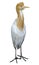 White bird low polygon standing (Cattle Egret)