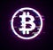 White bitcoin sign in glitch style on black background. Internet money digital vector illustration. Interference effect