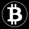 White bitcoin sign icon on black background. Crypto currency