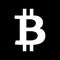 White bitcoin sign icon on black background. Crypto currency