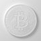 White Bitcoin On White Background