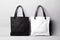 White and black bags mockup with copy space. Generative ai design concept