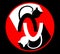 White and black cat mirror logotype, two cats silhouetten in circle red label, veterinary clinic emblem, pet shop signboard