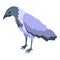 White black crow icon isometric vector. Raven bird