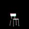 White Black Empty School Chair Grudge Scratched Dirty Punk Style Print Culture Symbol Shape Graphic Red Green