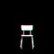 White Black Empty School Chair Grudge Scratched Dirty Punk Style Print Culture Symbol Shape Graphic Red Green