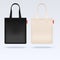 White and black fabric cloth tote bags vector mockup