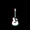 White Black Guitar Acoustic Electric Musical Instrument Grudge Scratched Dirty Punk Style Print Culture Graphic Red Green