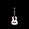 White Black Guitar Acoustic Musical Instrument Grudge Scratched Dirty Punk Style Print Culture Symbol Shape Graphic Red Green