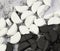 White and black half tablets