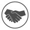 White and black handshake solid icon, Black lives matter concept, Business partners greeting sign on white background