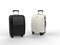 White and Black luggage suitcases