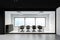 White and black meeting room interior