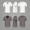 White black mens polo t-shirt front back and side views