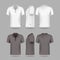 White black mens polo t-shirt set isolated on transparent background