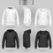 White and black sweatshirt hoodie template in three dimensions