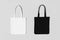 White and black tote bags mockup.