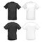 White and black vector T-shirt design template (front & back)