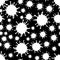 White on Black Virus Pattern Seamless Repeat Background