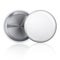 White blank badging round button badge isolated realistic vector template. Universal mockup of white badge.