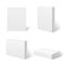 White blank cardboard package box in different positions. Vector template