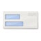 White blank DL envelope with two windows for addressee and return, senders address isolated