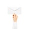 White blank envelope mock up holding in hand. Empty post documen