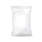 White blank foil bag packaging for food, snack, coffee, cocoa, sweets, crackers, nuts, chips. Realistic plastic pack