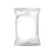 White blank foil bag packaging for food, snack, coffee, cocoa, sweets, crackers, nuts, chips. Vector plastic pack mock