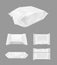 White blank foil food snack pack for chips, candy and other products. Wet wipes packaging