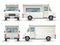 White blank food car, commercial truck isolated